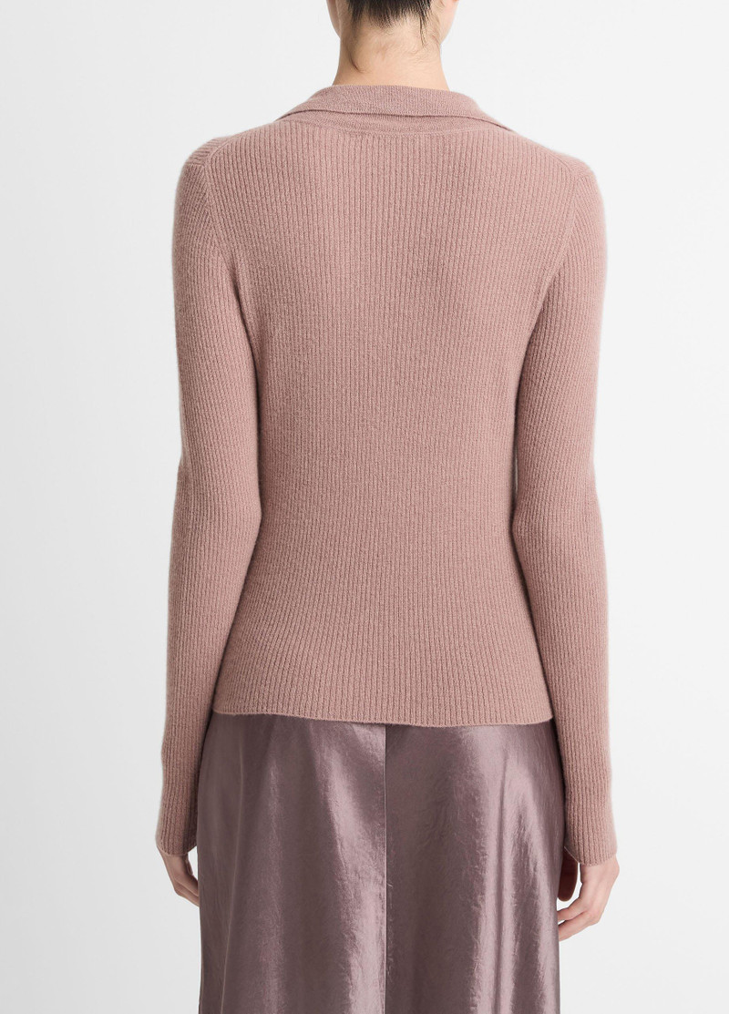 Vince Ribbed Cashmere-Silk Polo Sweater outlook