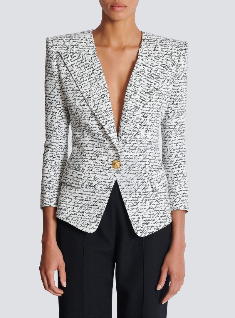 1-button jacket with "Love Letter" print 5