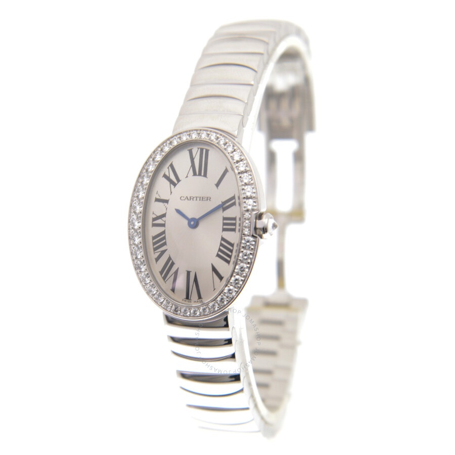 Pre-owned Cartier Cartier Baignoire Silvered with a sun-like finish Dial Ladies Watch WB520006 - 2