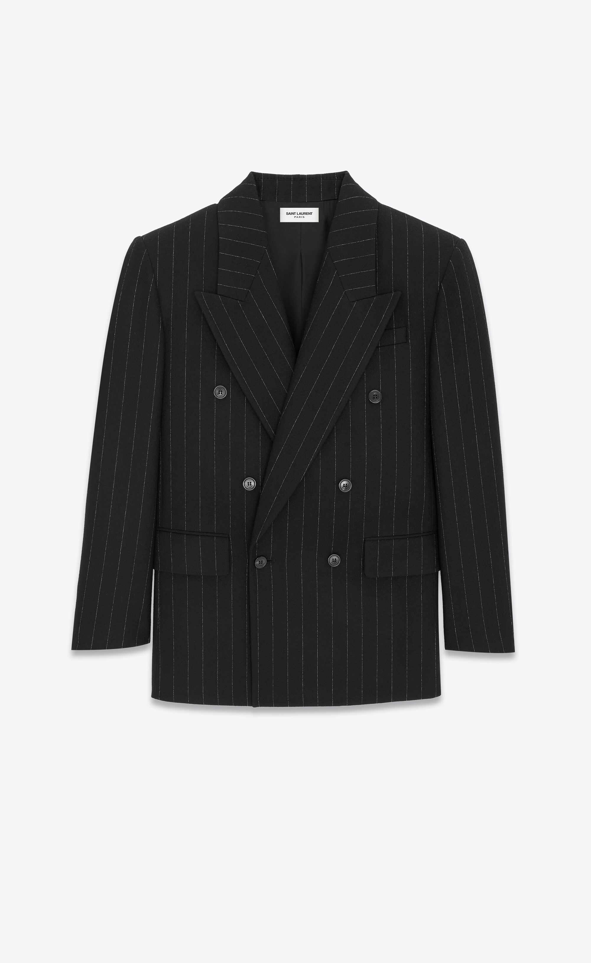 oversized jacket in pinstripe wool felt - 1