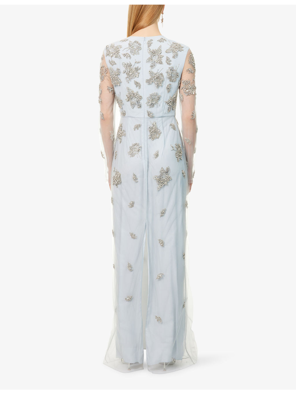 Long-Sleeve Crystal-Embellished Tulle Gown - 4