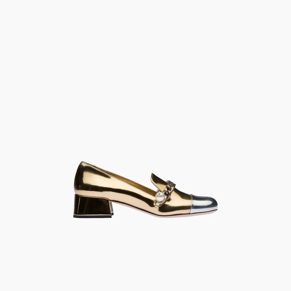 Metallic technical fabric loafers - 4