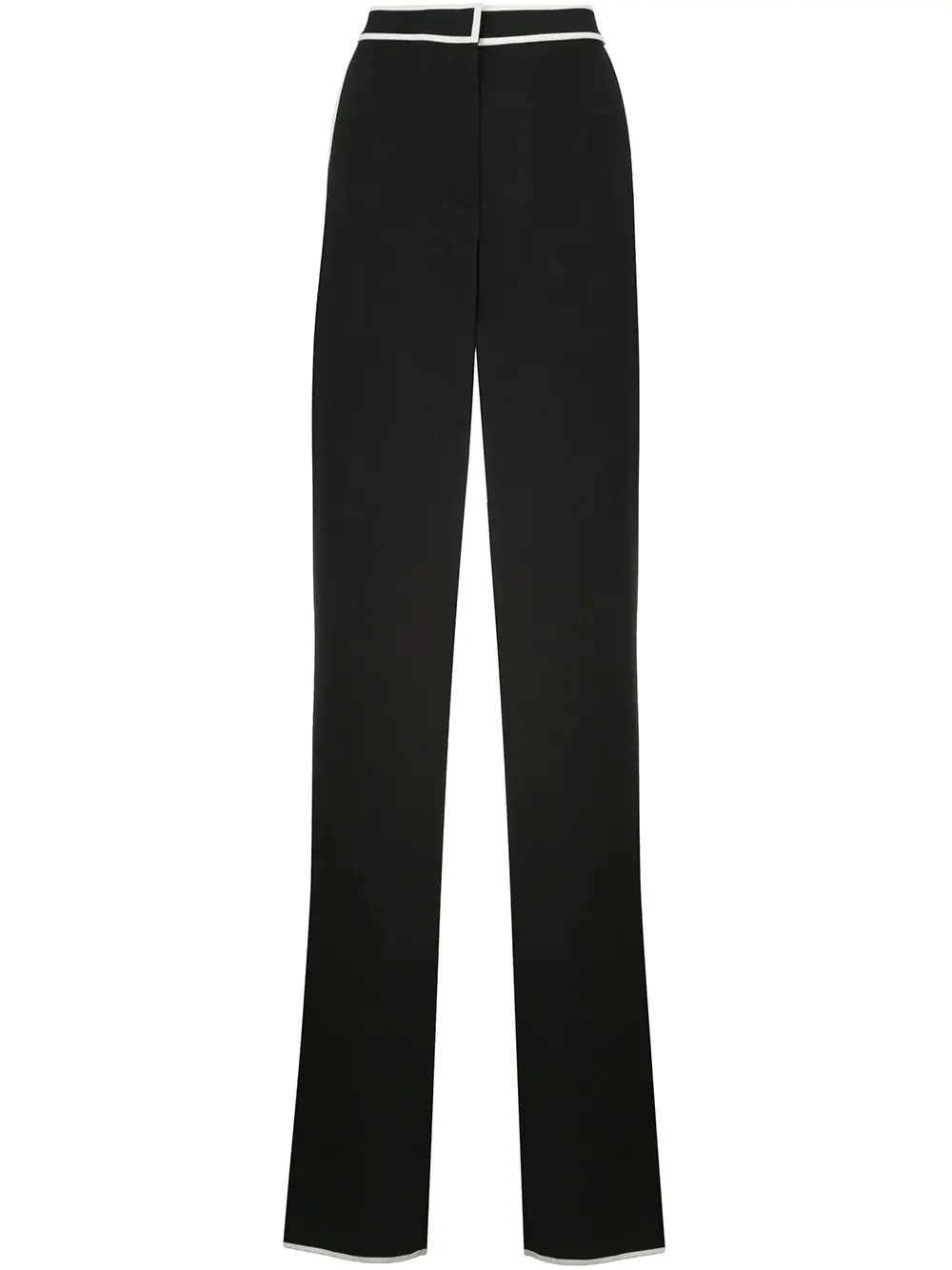 contrast trim tailored trousers - 1