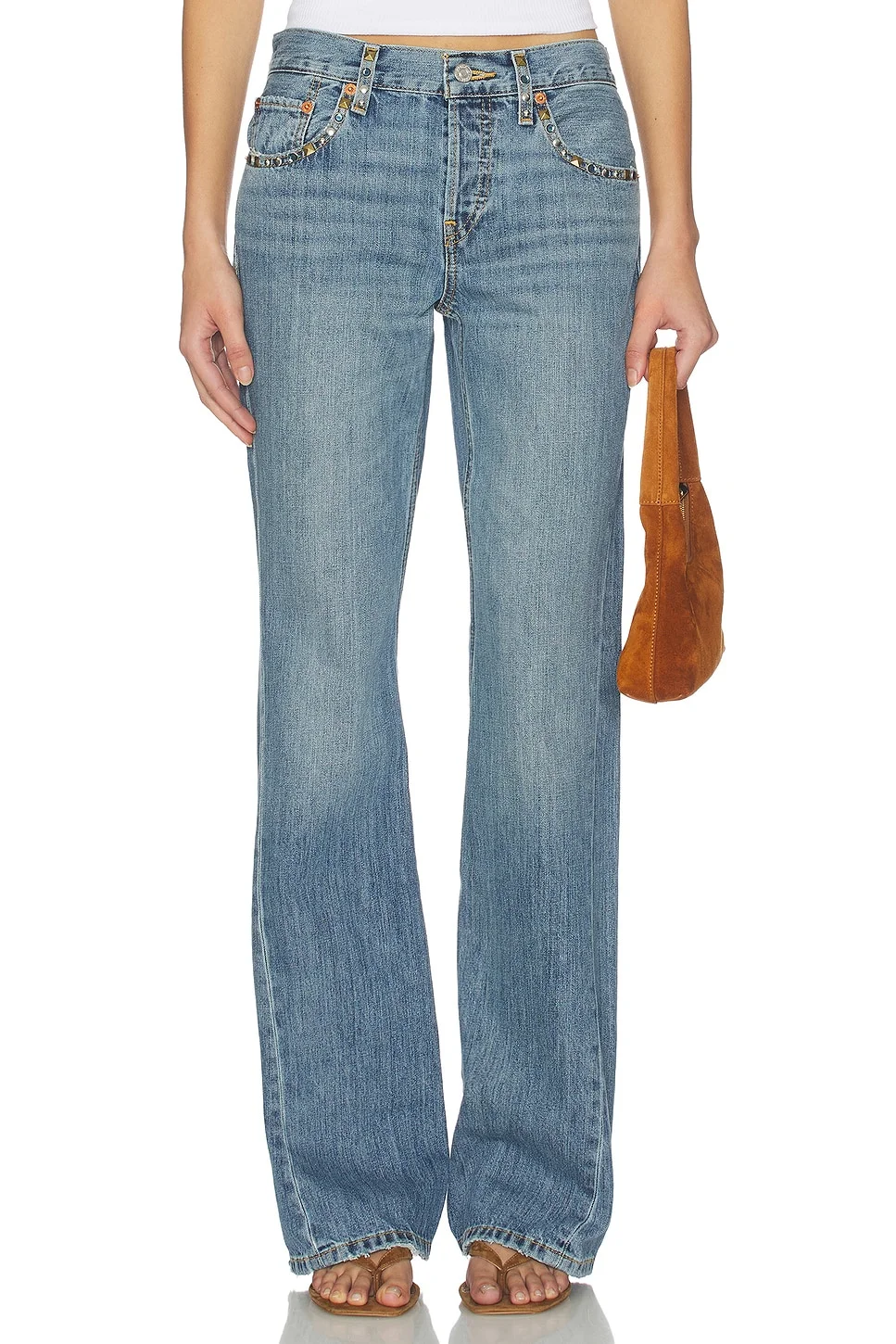 Twisted Mid Rise Bootcut Jeans - 1