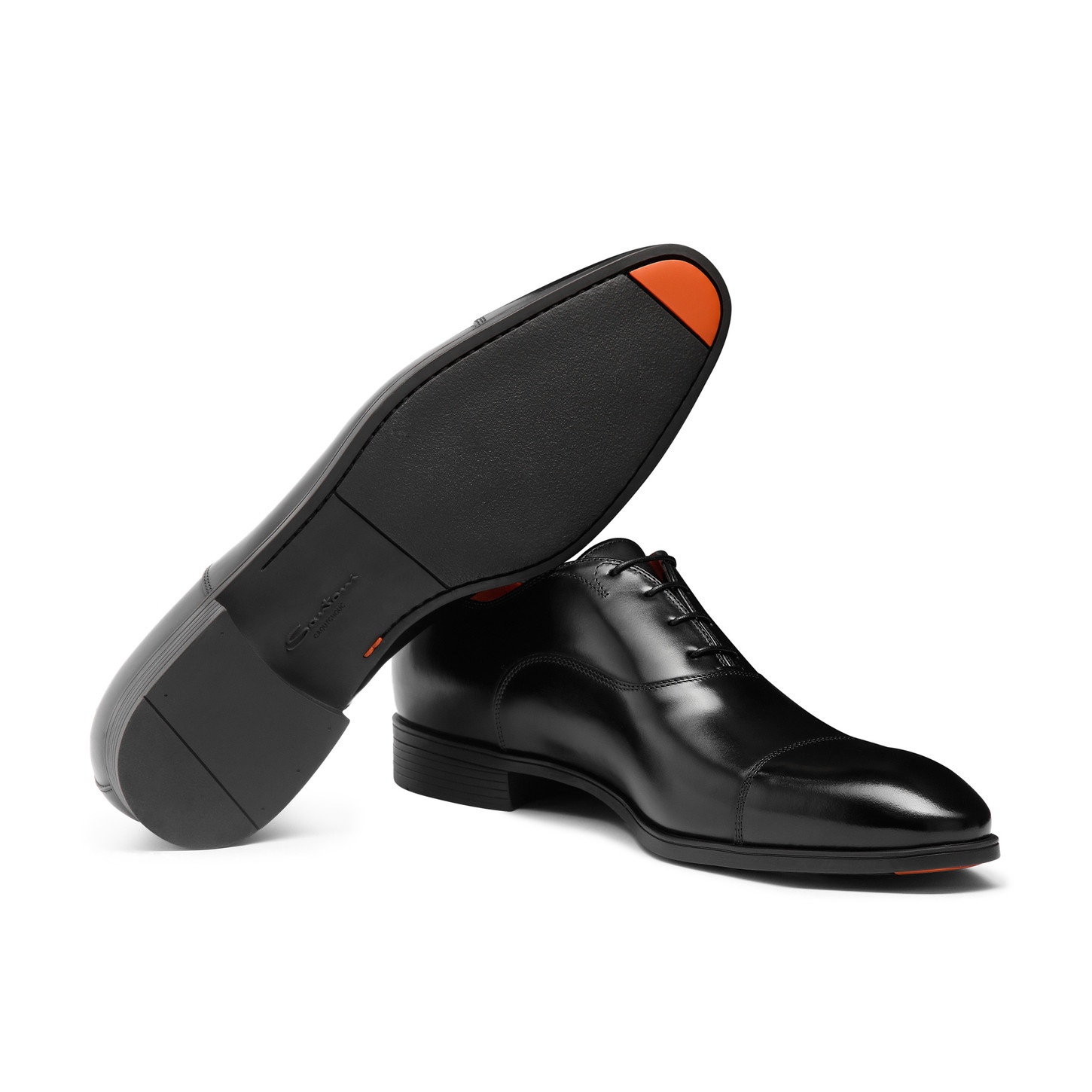 Men's black leather Oxford shoe - 3