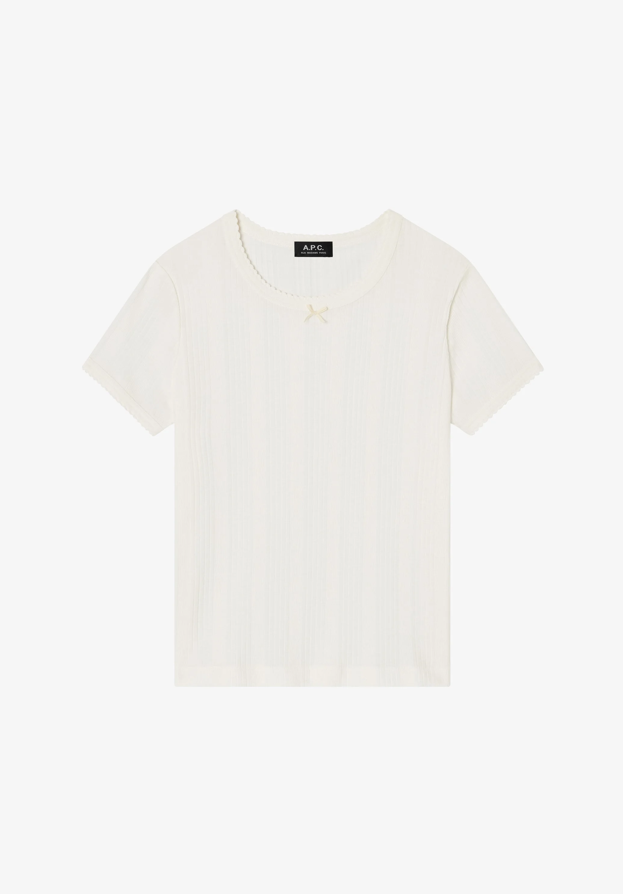 RIBBED ORGANIC COTTON T-SHIRT - 1
