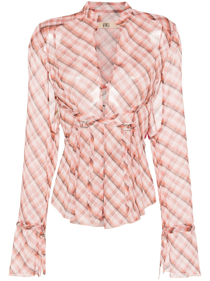 Thrall strappy checked shirt 1