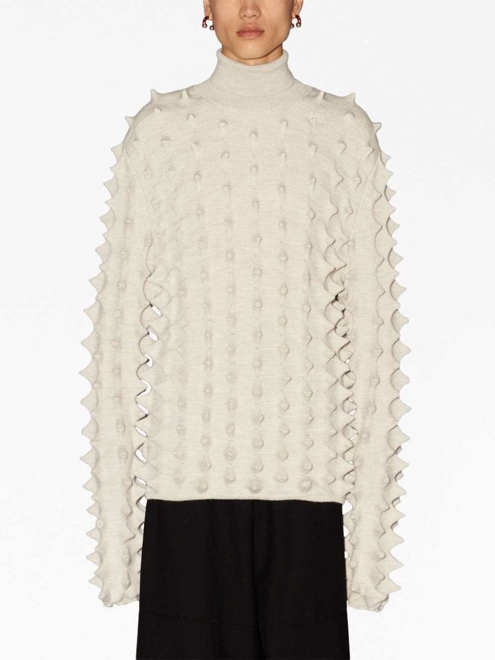 spiked turtleneck jumper - 3