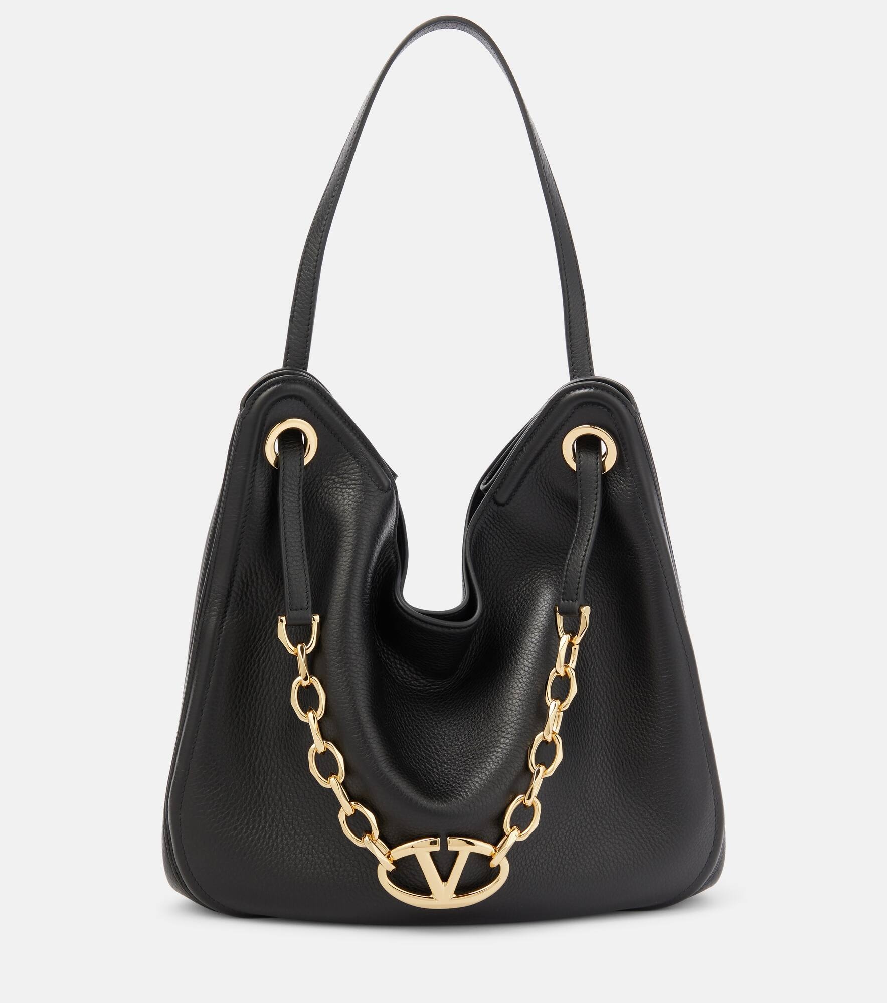 VLogo Moon Medium leather tote bag - 1