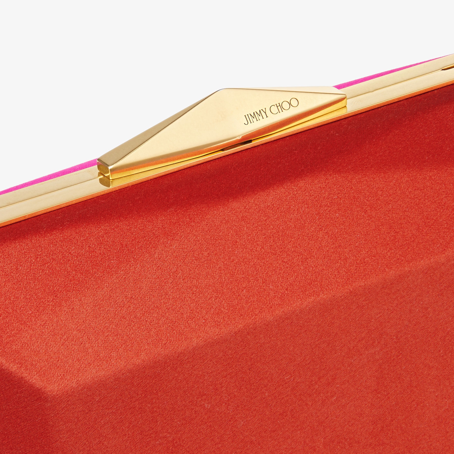 Diamond Box Clutch
Fuchsia and Paprika Satin Box Clutch Bag - 4