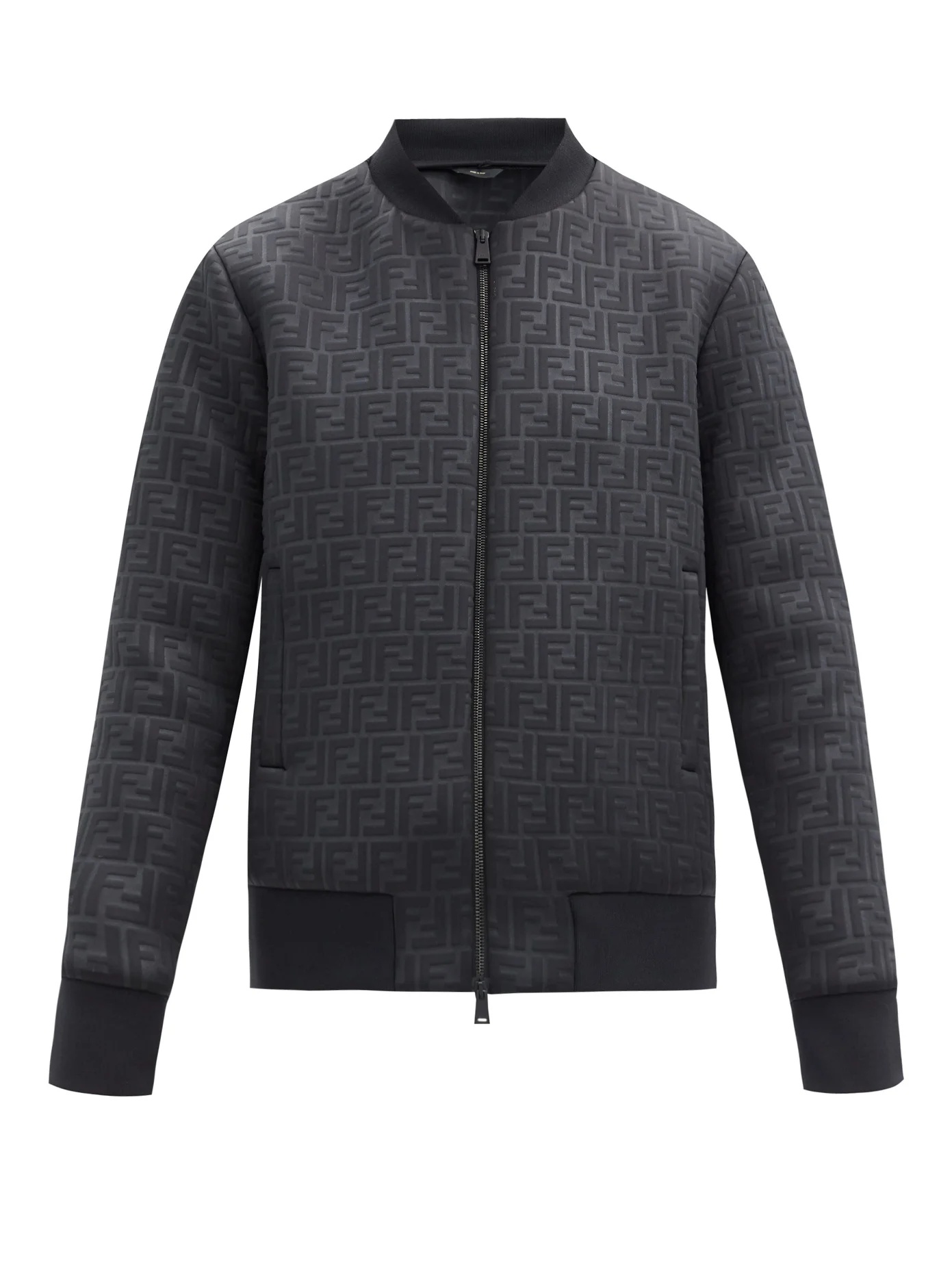 FF-embossed bomber jacket - 1