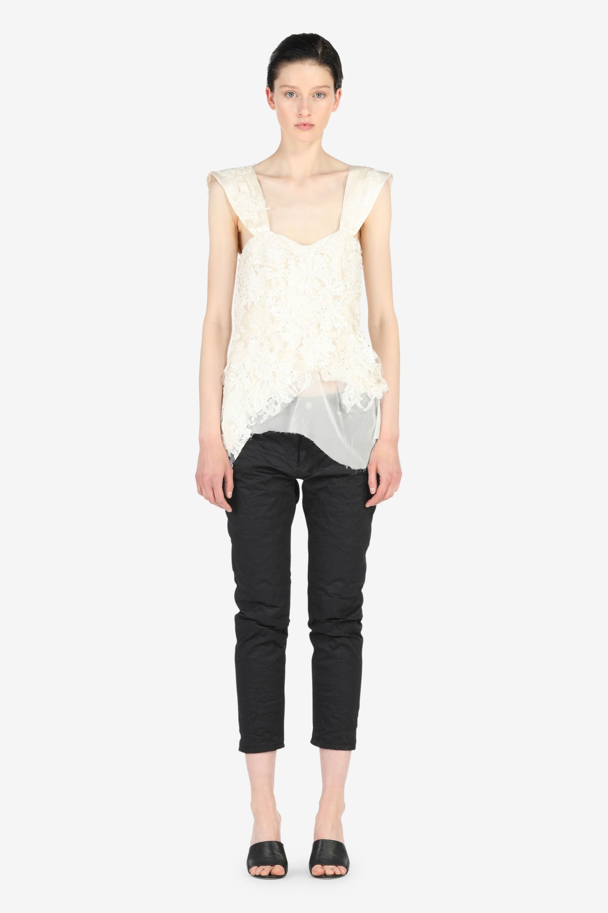 CRYSTAL-EMBELLISHED LACE TOP - 4