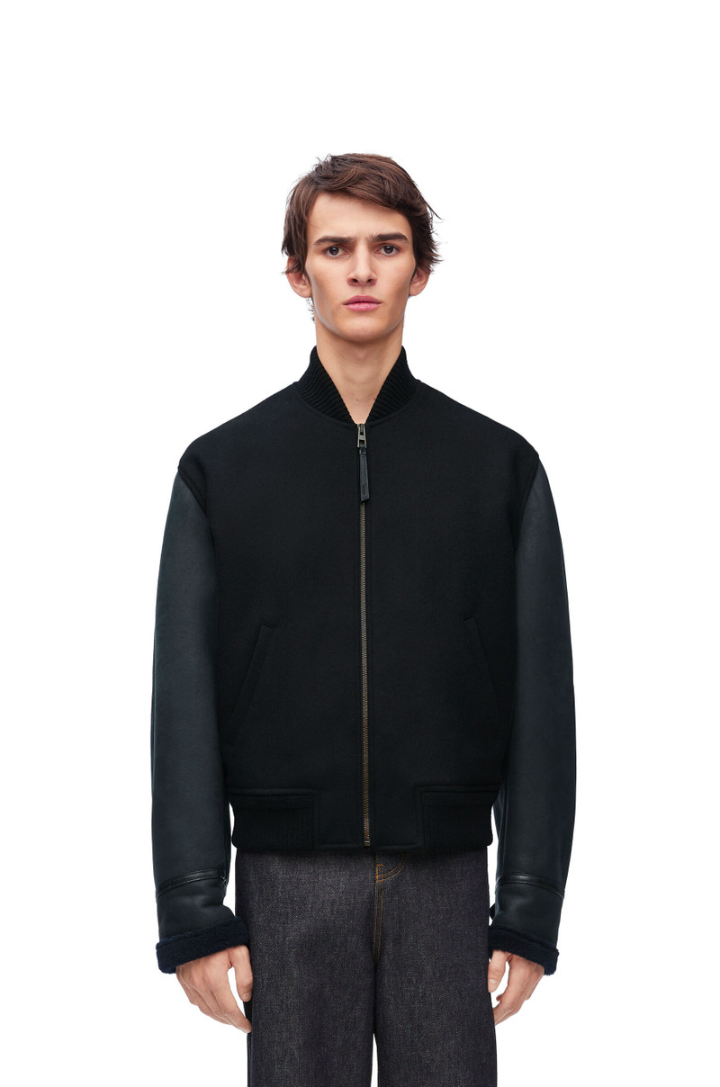 Bomber jacket in wool & shearling 3