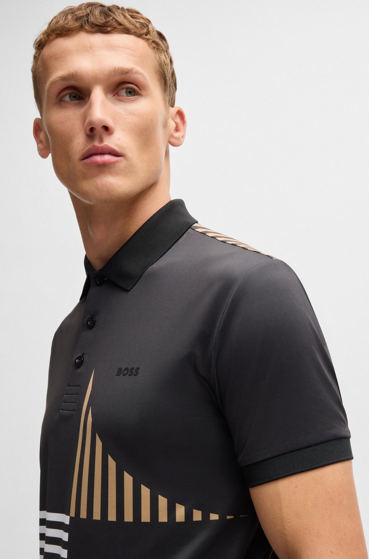 PADDY ACTIVE STRETCH-JERSEY POLO SHIRT WITH DIGITAL PRINT - 3