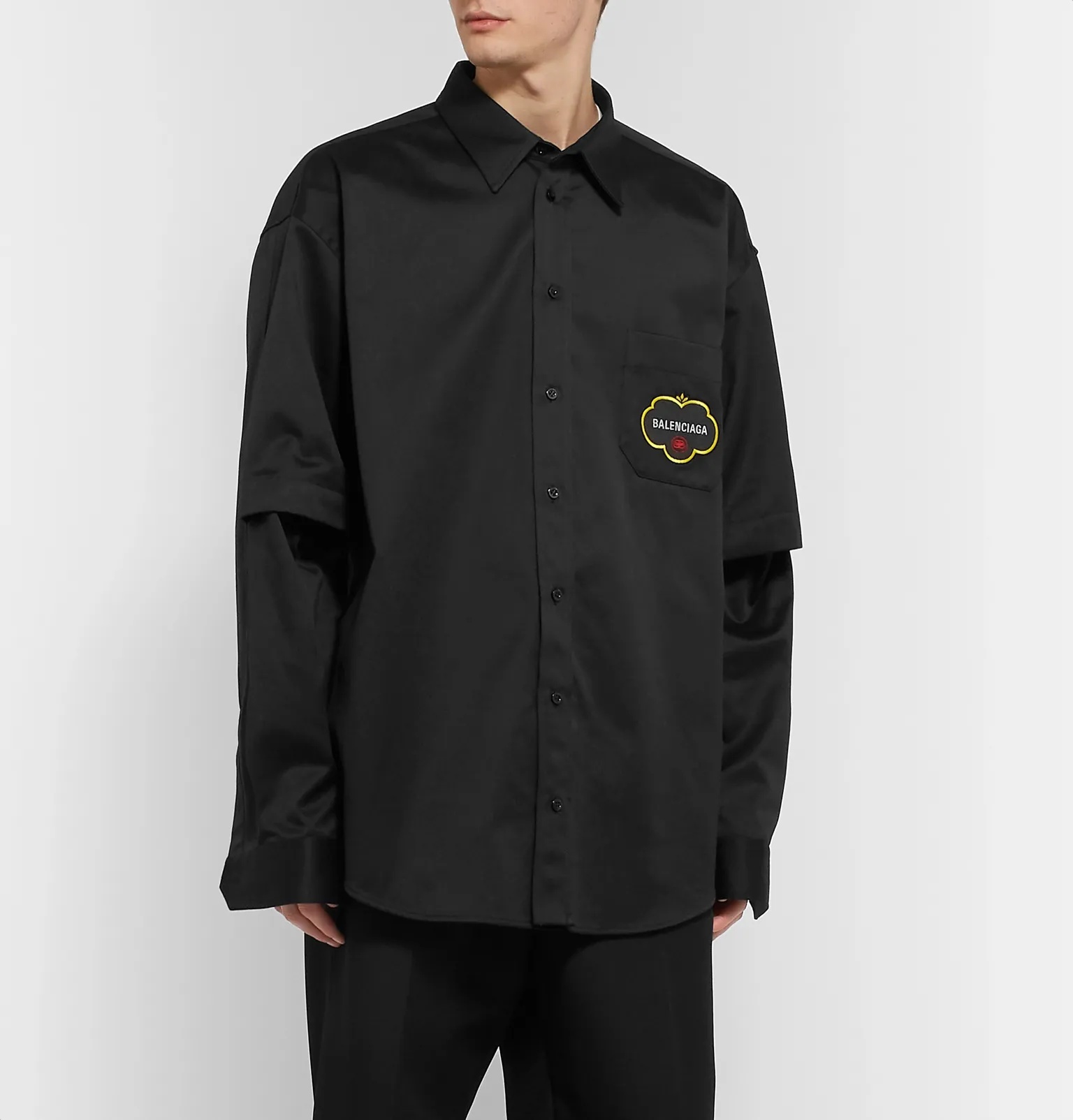 Oversized Logo-Appliquéd Cotton-Blend Twill Shirt - 4