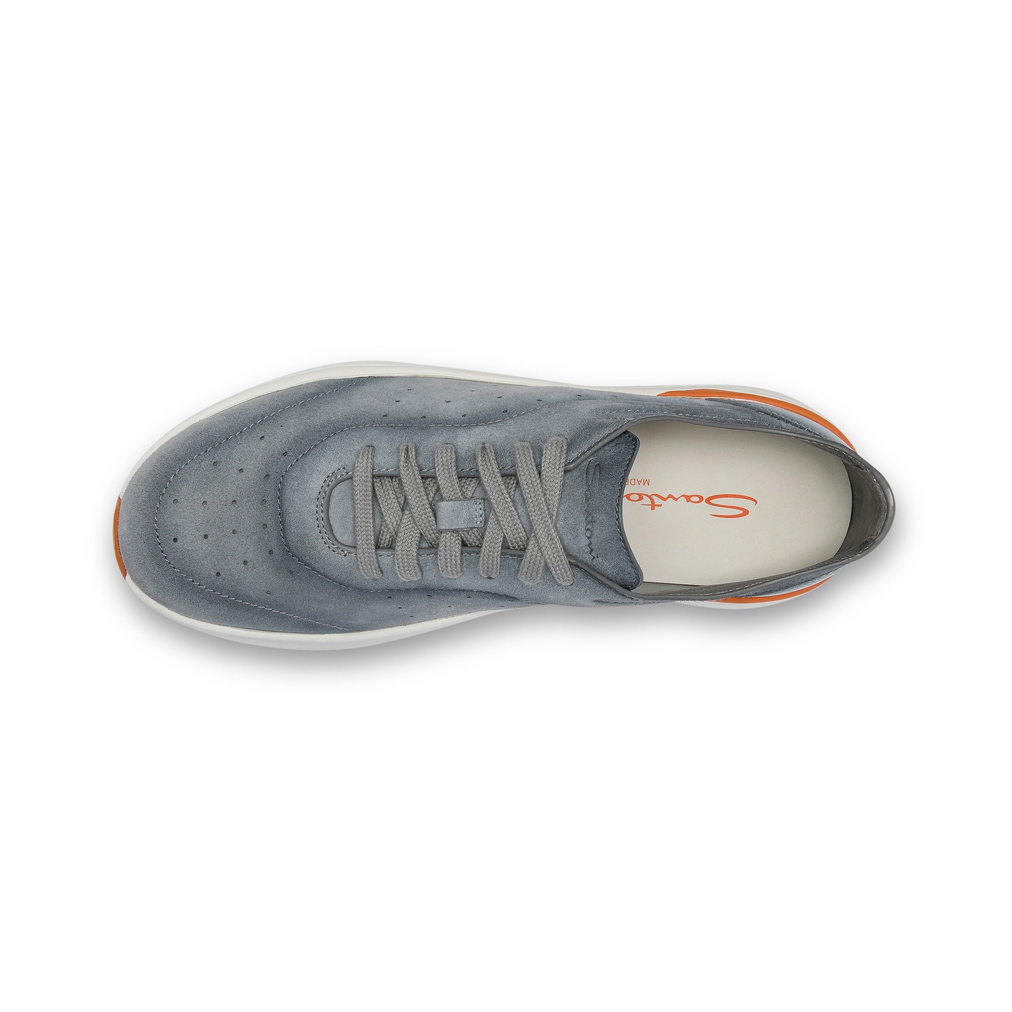 Men's light blue suede and leather Bounce sneaker - 5
