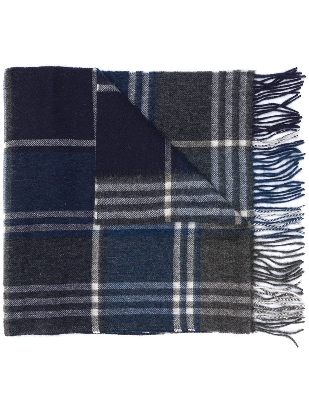 tartan check fringed scarf - 1