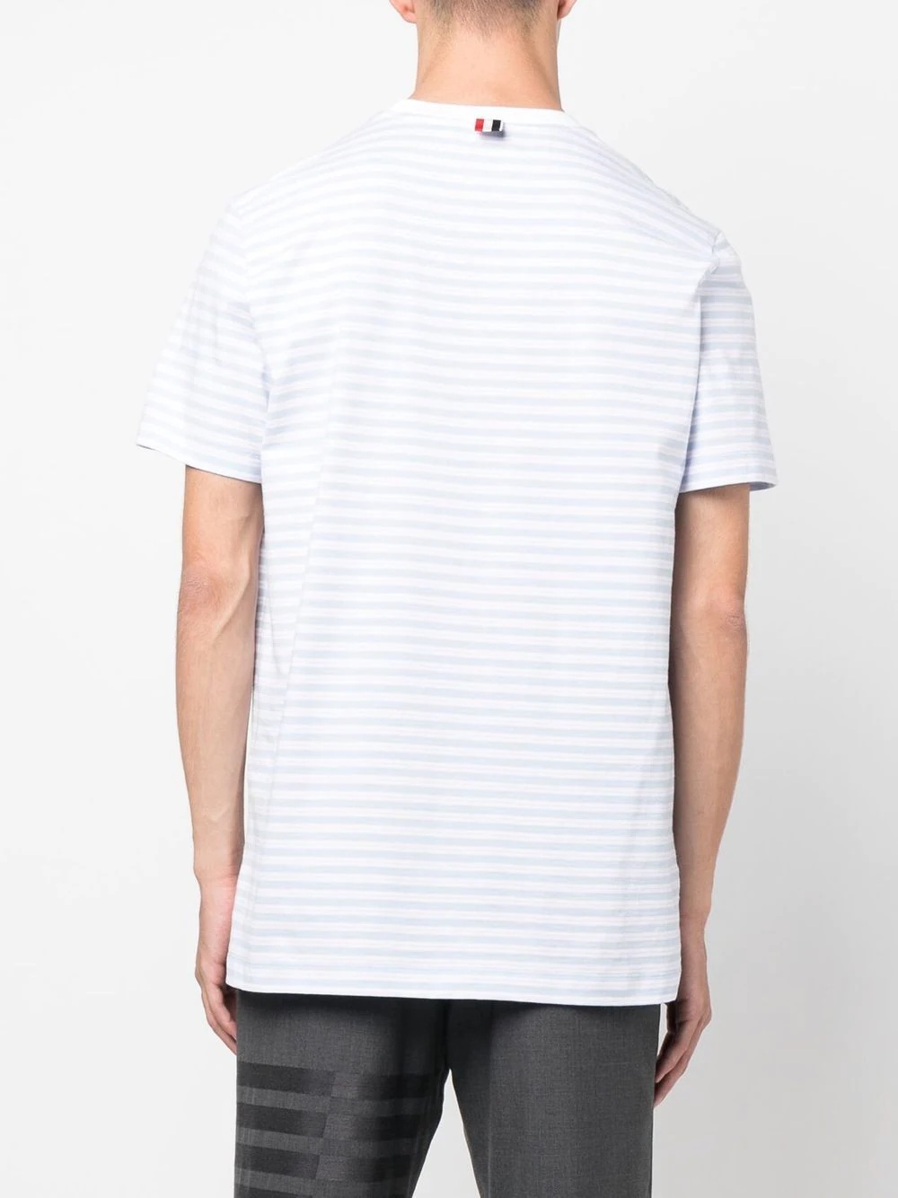 THOM BROWNE Men Narrow Striped Front Pocket T-Shirt - 2