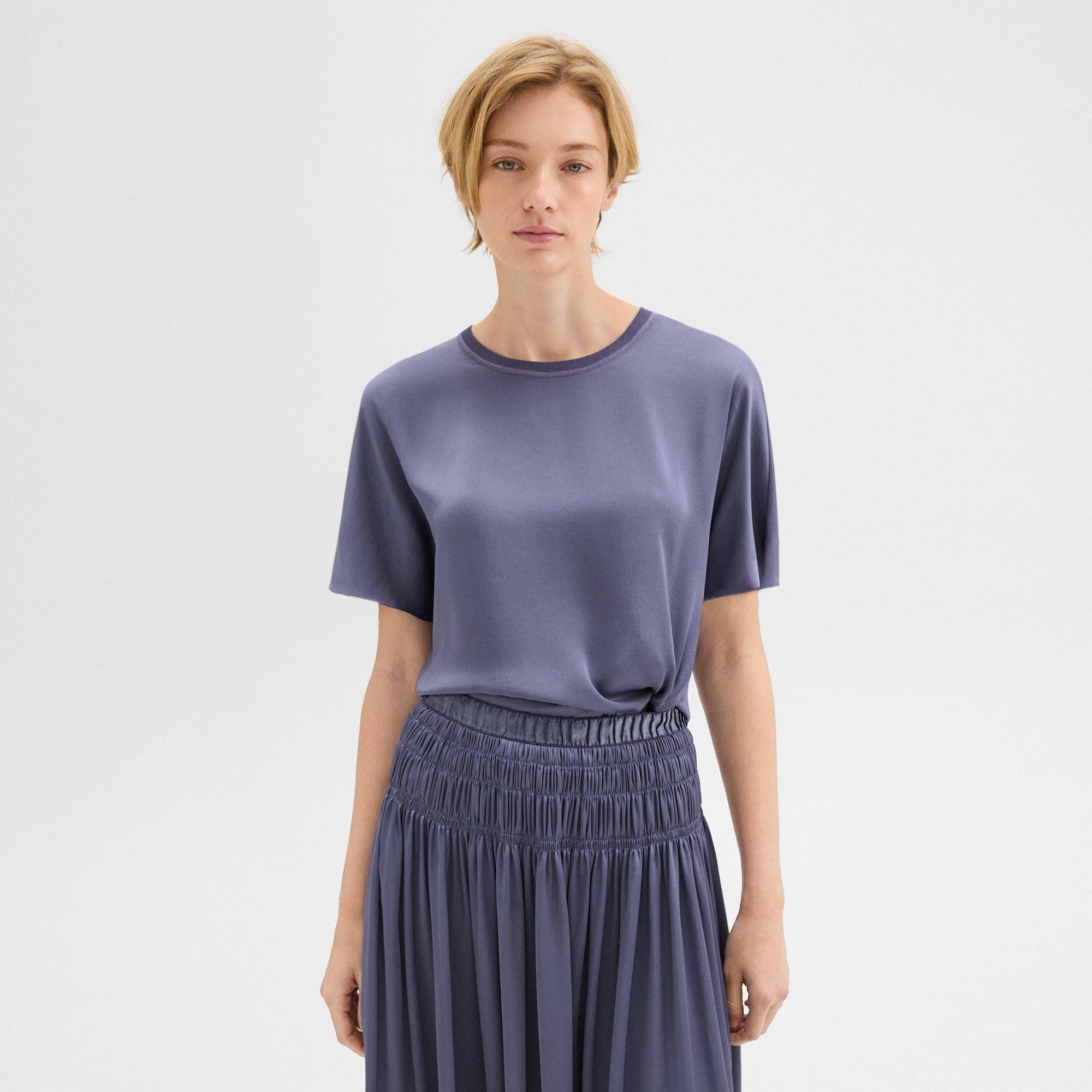 Dolman Sleeve Tee in Recycled Satin - 2