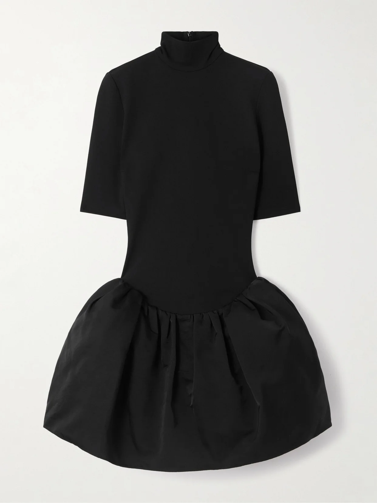 Cotton And Silk-blend Jersey And Taffeta Mini Dress - 1