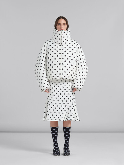 Marni WHITE OVERSIZED DOWN JACKET WITH POLKA DOTS outlook