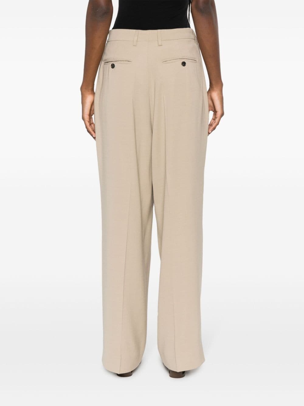 pressed-crease straight-leg trousers - 8