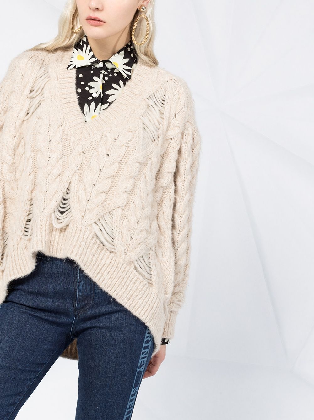 oversized cable-knit jumper - 5