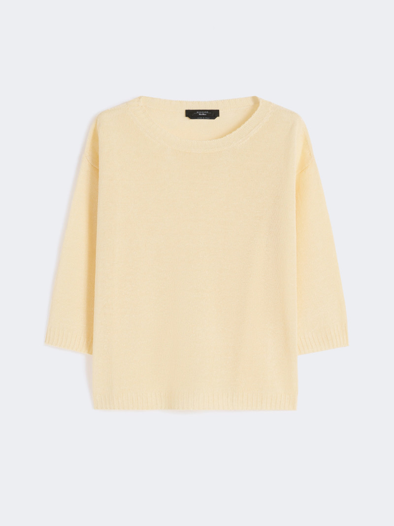 CANNONE Linen yarn oversize jumper - LIGHT YELLOW 1