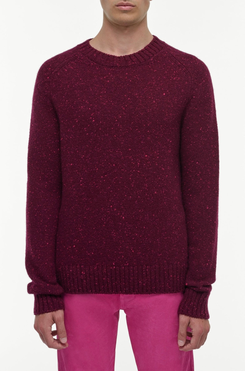 GABRIELA HEARST Daniel Knit Sweater in Bordeaux Speckled Aran Cashmere outlook