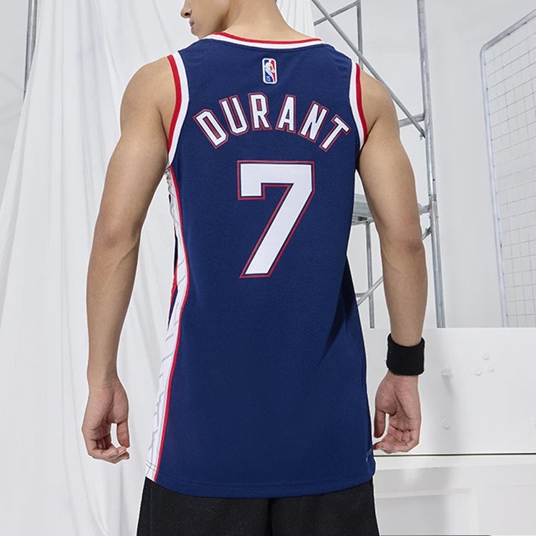 Men's Nike NBA 75 Anniversary Retro Basketball Jersey/Vest SW Fan Edition Brooklyn Nets Durant No. 7 - 4