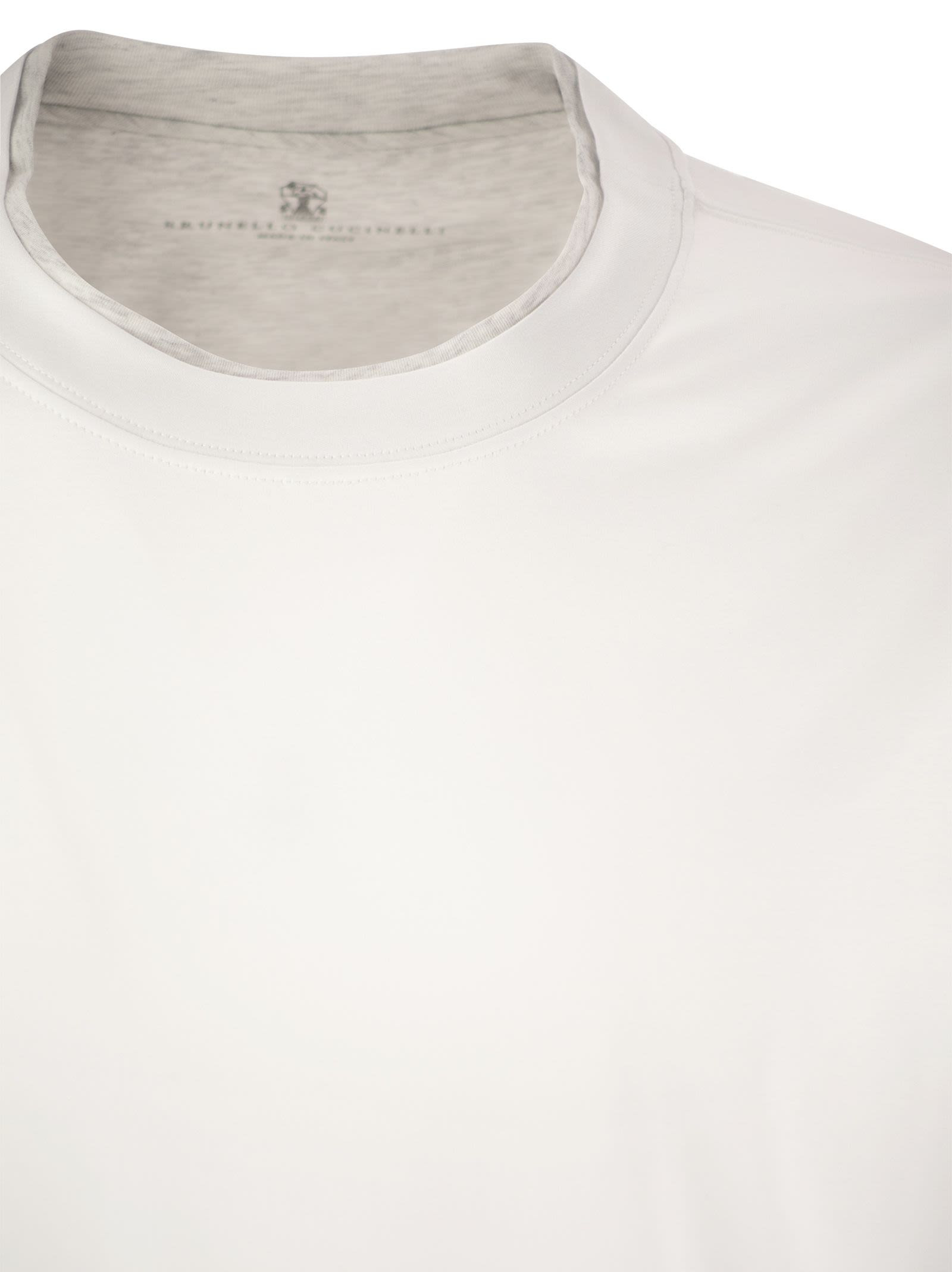 Brunello Cucinelli Men Slim Fit Crew-Neck T-Shirt In Lightweight Cotton Jersey - 4