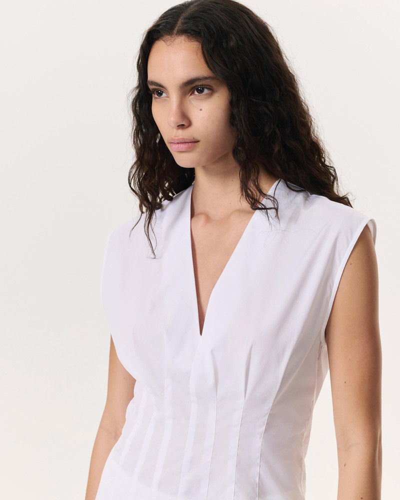 rag & bone Ines V-Neck Cotton Poplin Top outlook