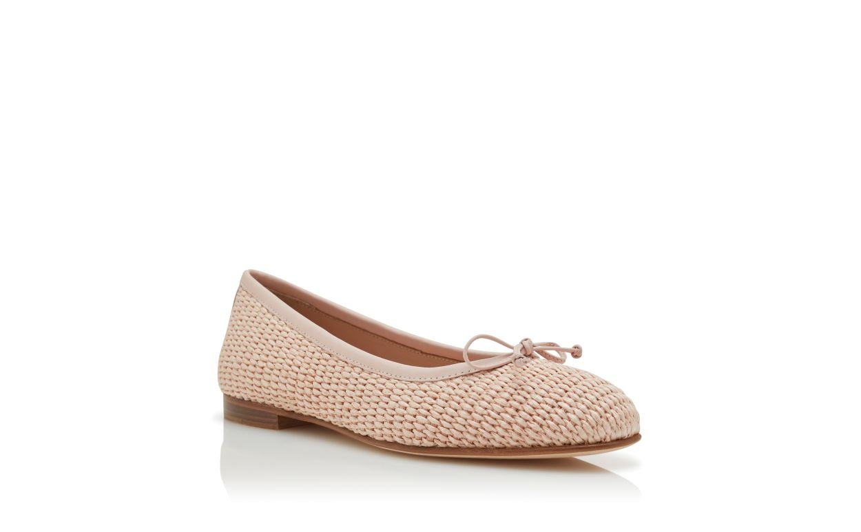 Light Pink Raffia Ballerina Flats - 3