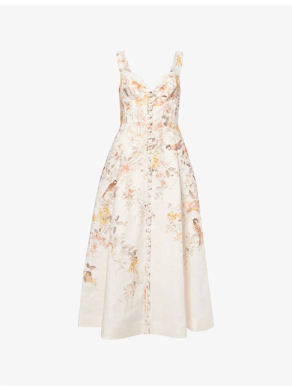 Luna Buttoned Linen Midi Dress - 1