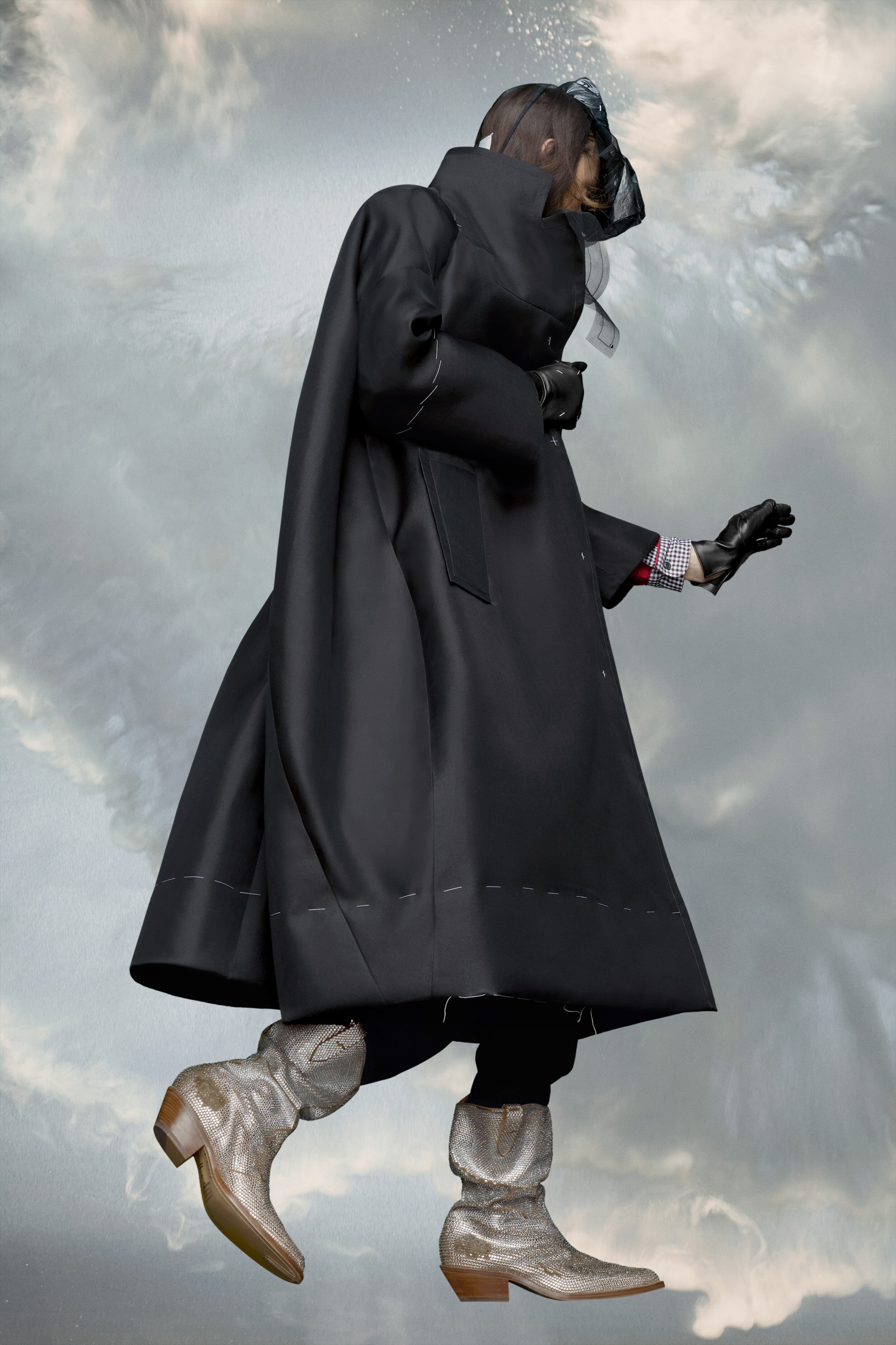 Work-in-progress oversized silk coat - 3