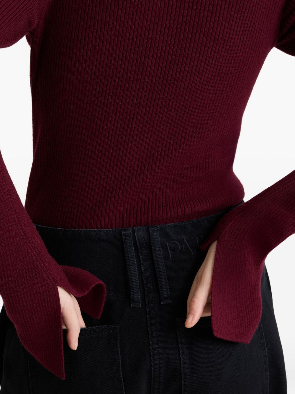 ribbed high-neck jumper - 5