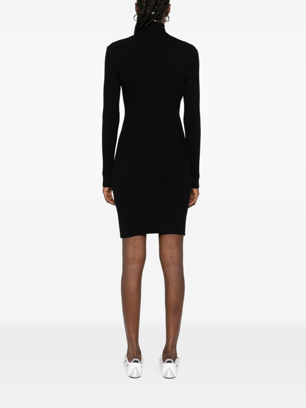 ribbed turtleneck dress - 4