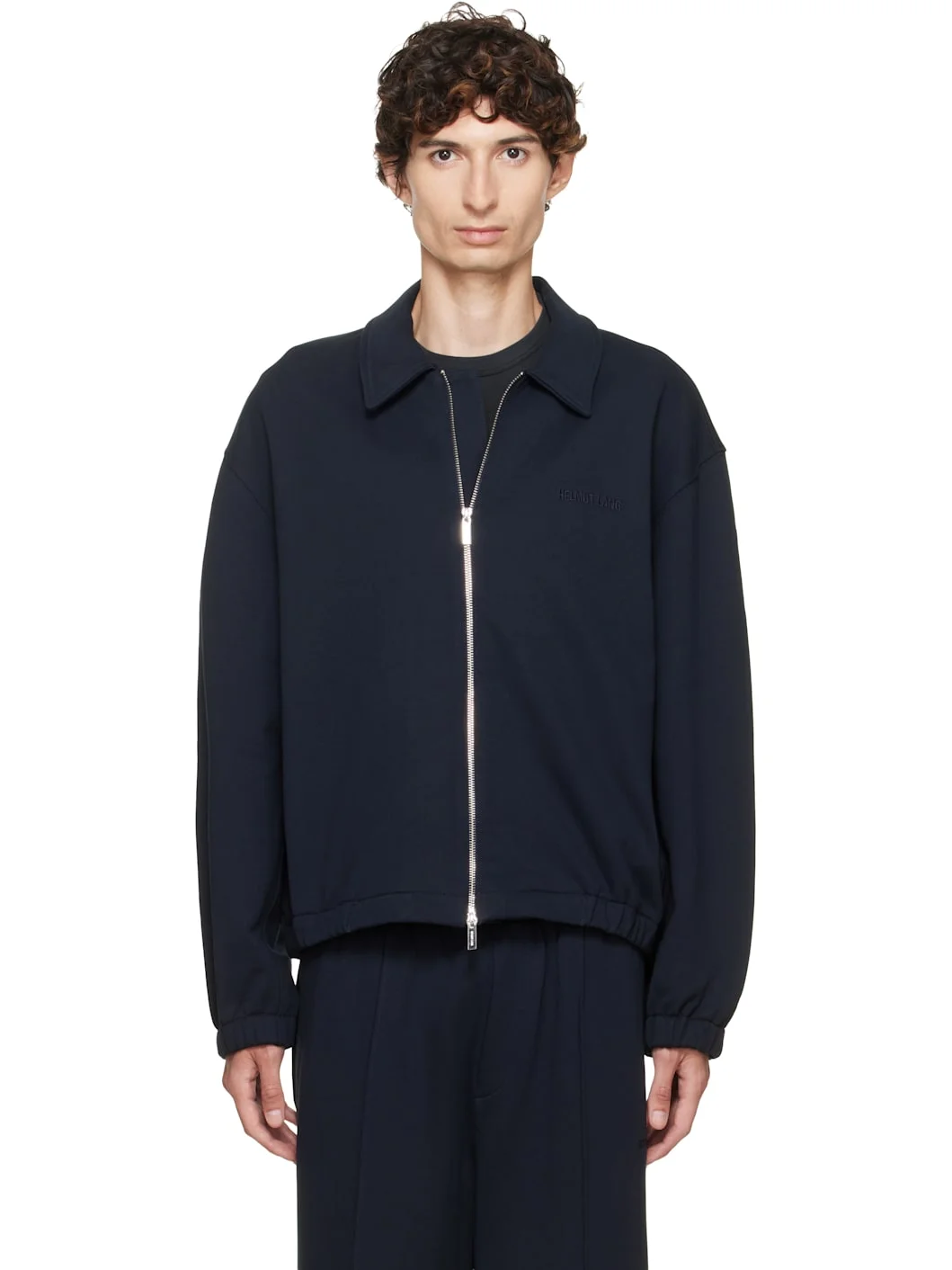 Navy Terry Zip Jacket - 1