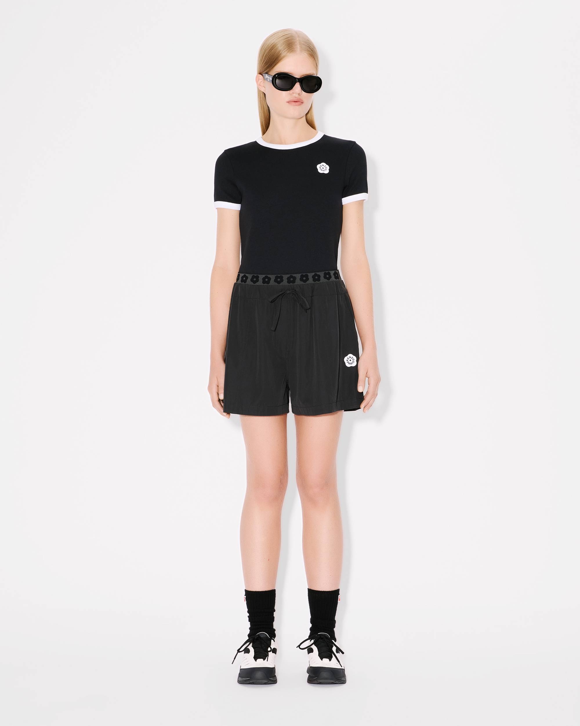 【KENZO】(W) Boke Flower 2.0 Embroidered Rib T-Shirt Black KENZO 'Boke Flower 2.0' embroidered rib T-shirt | REVERSIBLE