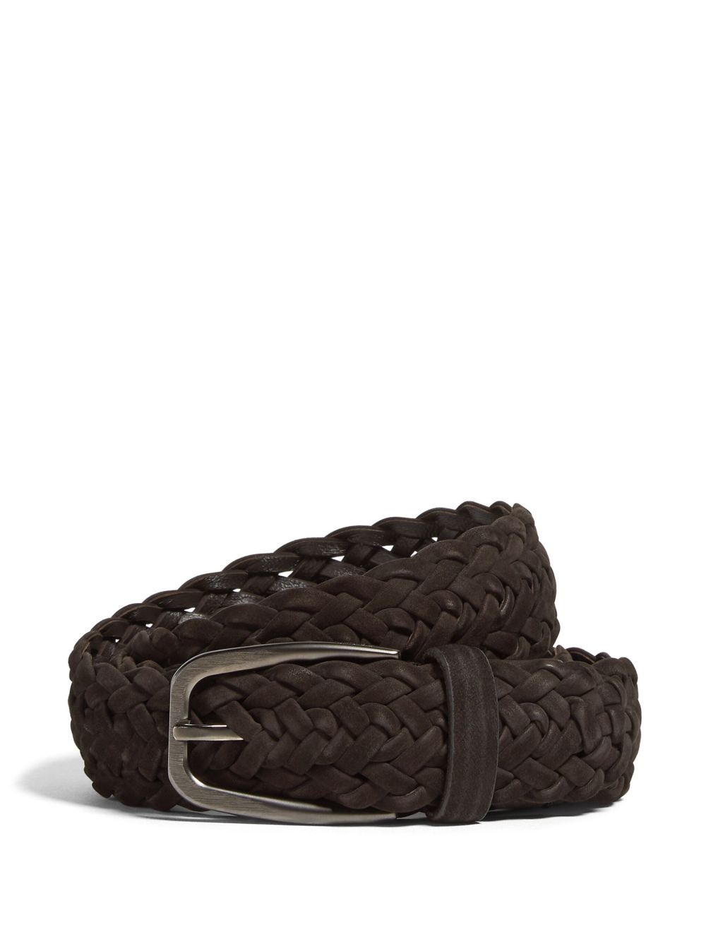 braided leather belt - 1