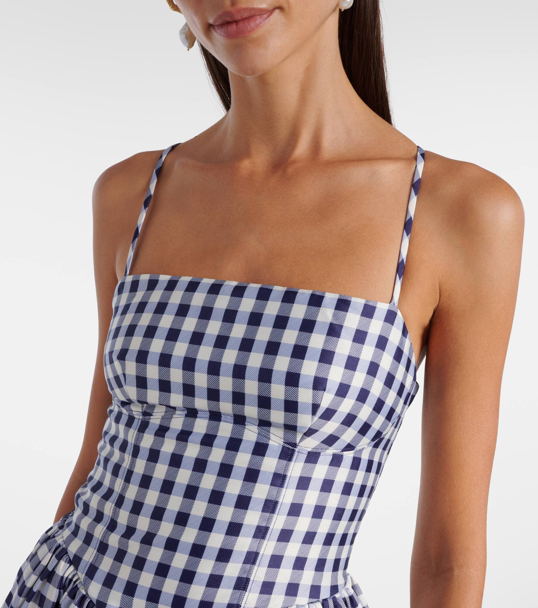 Gingham midi dress - 4
