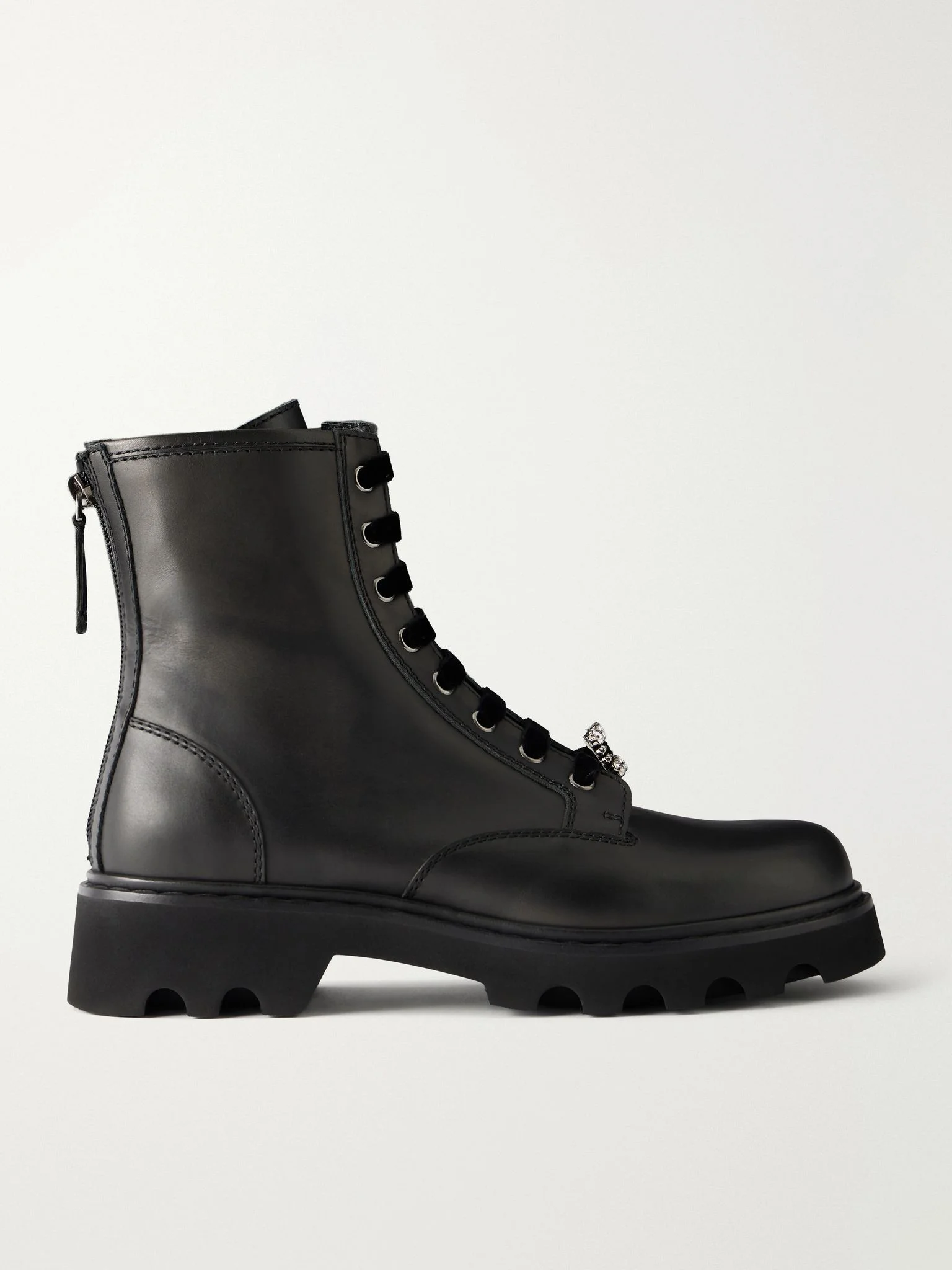 Viv Rangers 20 crystal-embellished leather ankle boots Black - 1