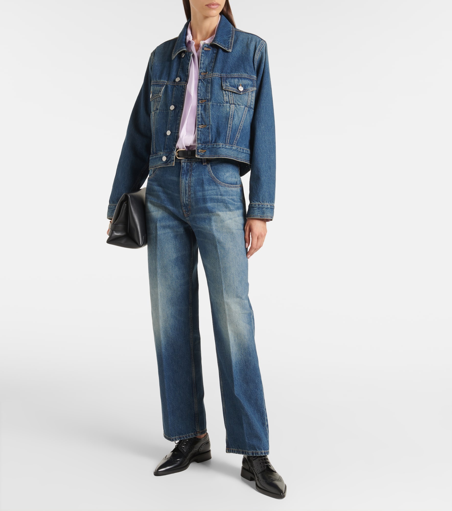 Cropped denim jacket - 2