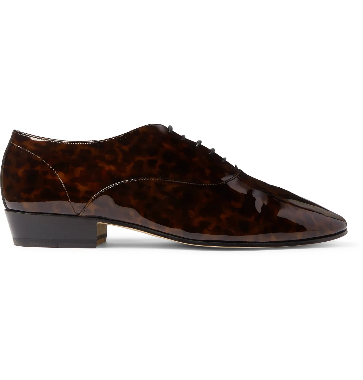 Leon Tortoiseshell-Effect Patent-Leather Derby Shoes - 1