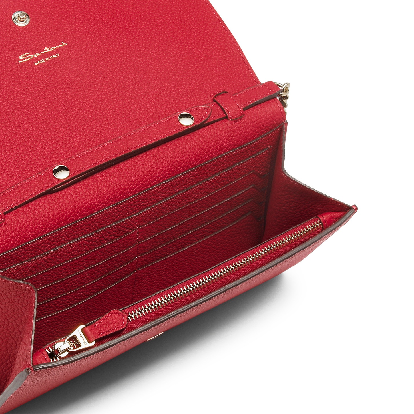 Red leather crossbody bag - 5