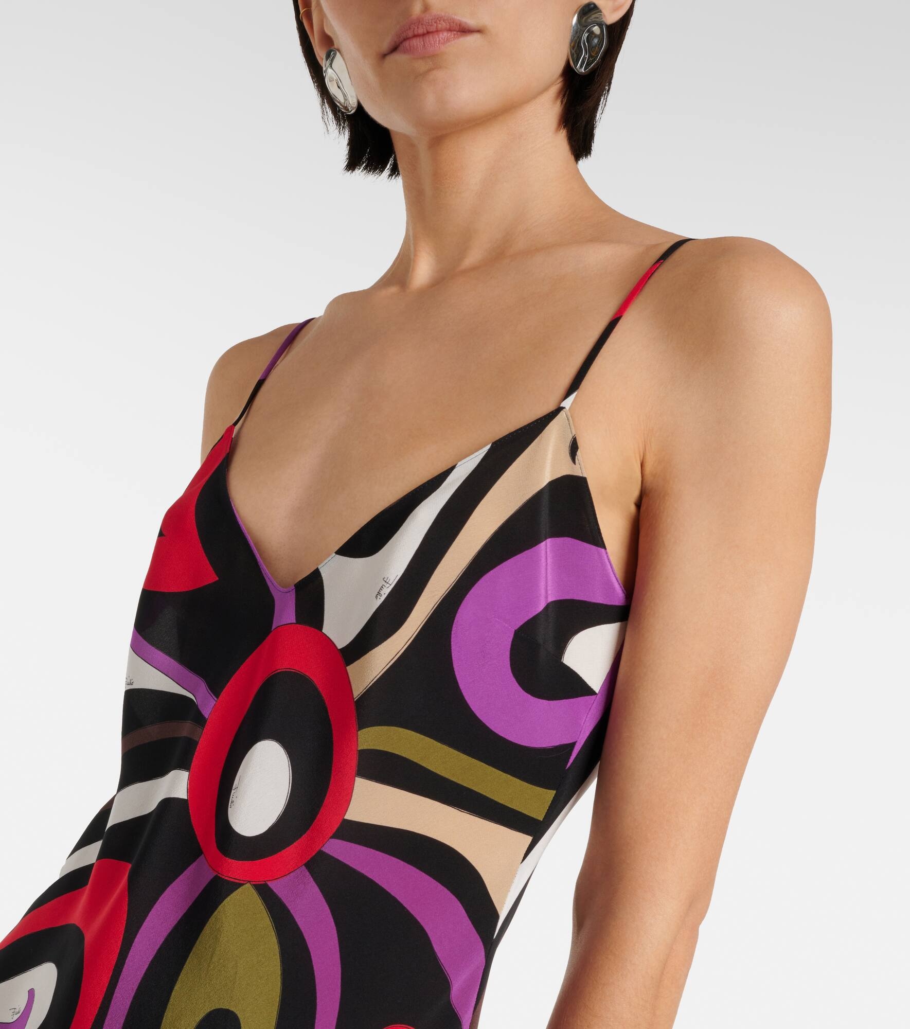 Marmo-print crêpe de chine maxi dress - 4
