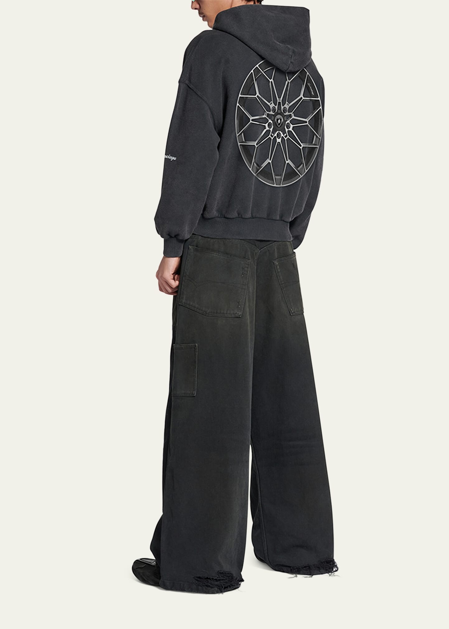 Men's Distressed Wide-Leg Carpenter Pants - 3