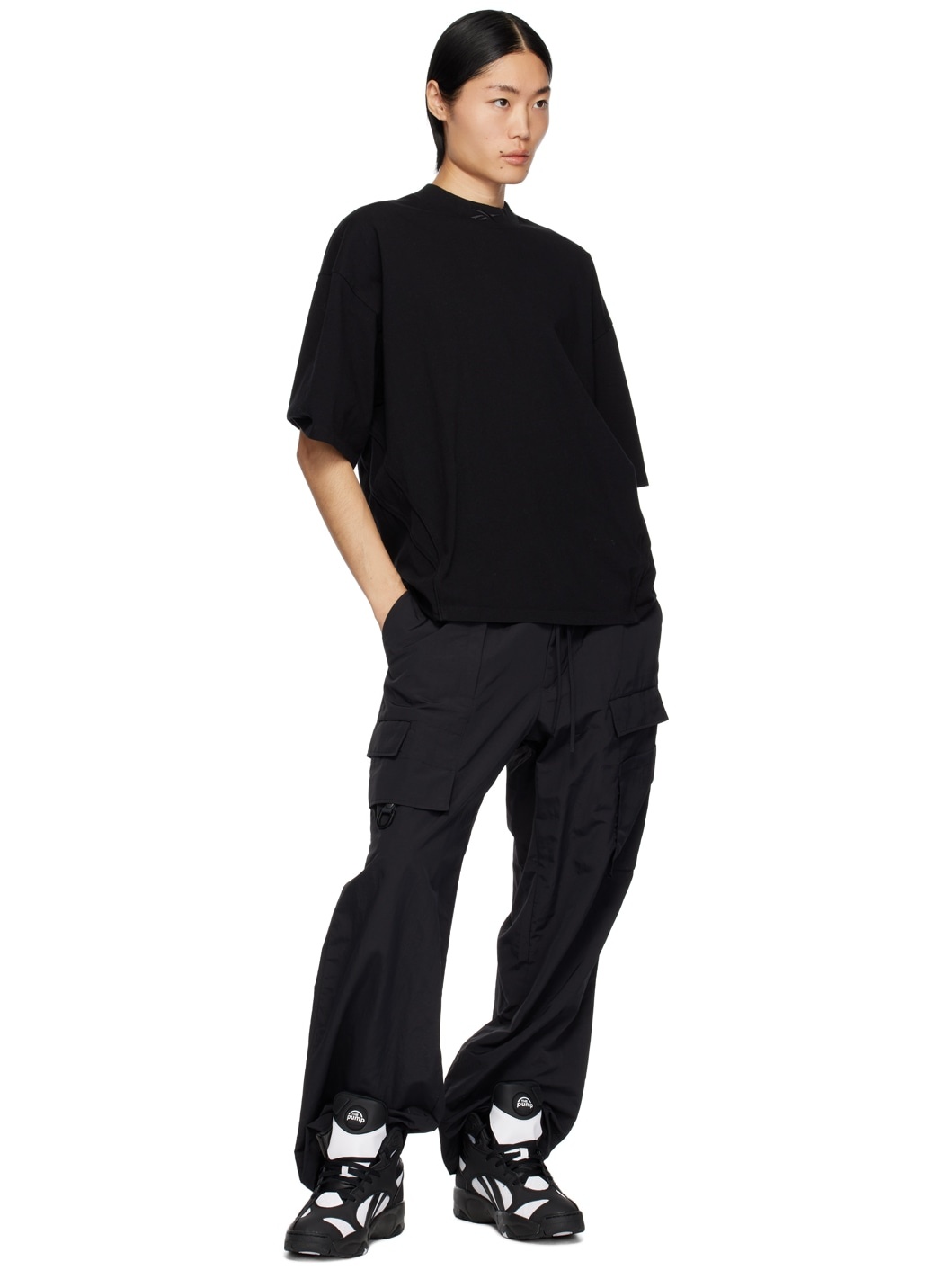 Black & White 'Above The Rim' Pump Vertical Sneakers - 5