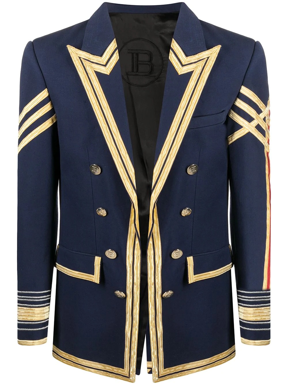 two-tone double-breasted blazer - 1