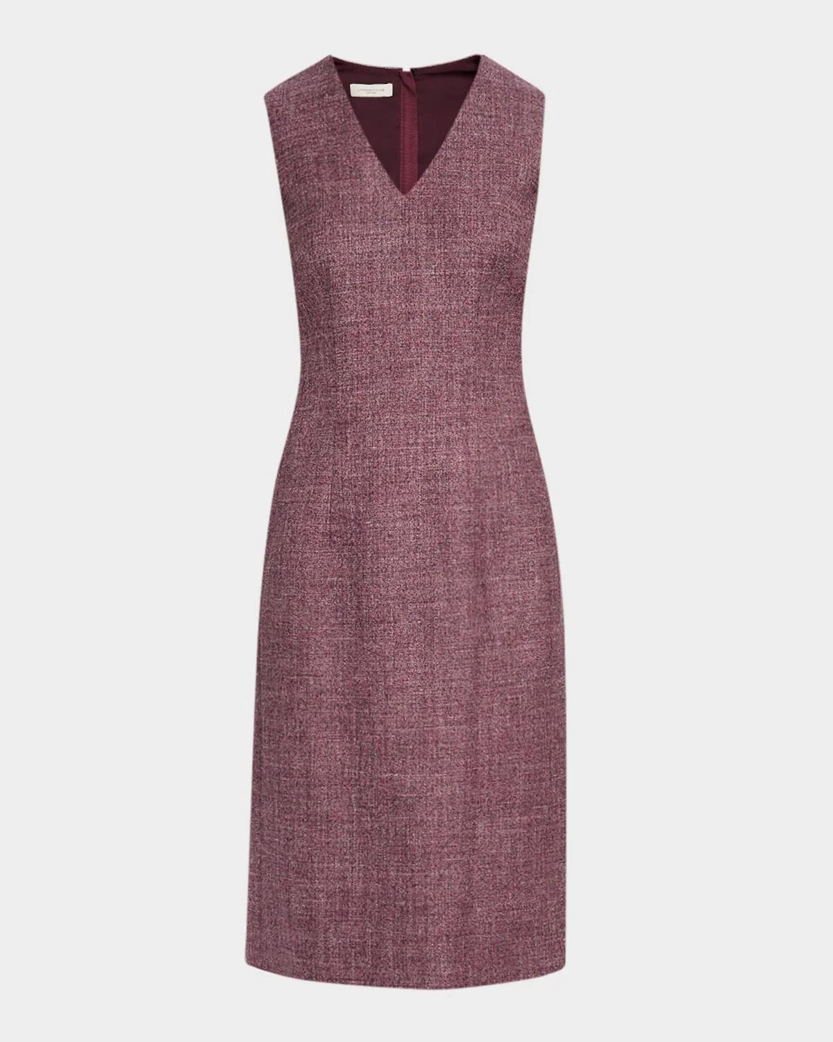 Sleeveless Wool Mouline Knee-Length Dress - 1